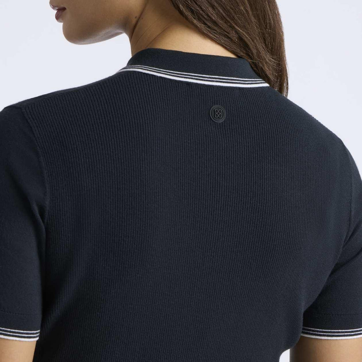 Womens Elevated Sweater Polo Onyx