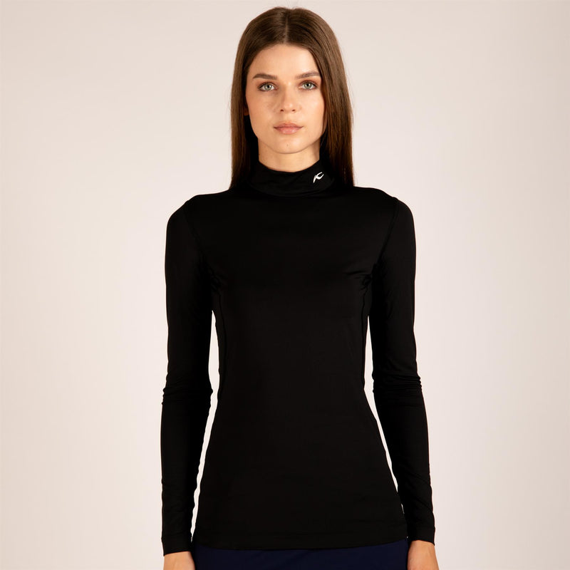 Womens Base Layer Turtleneck Black