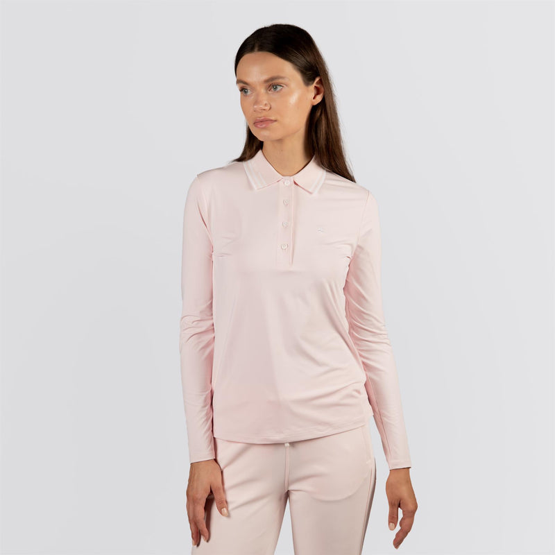 Womens LS Polo Pink