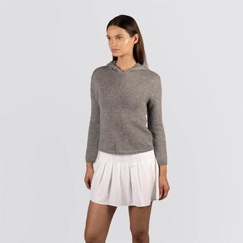 Womens Marnie Cashmere Hoodie Grey Heather
