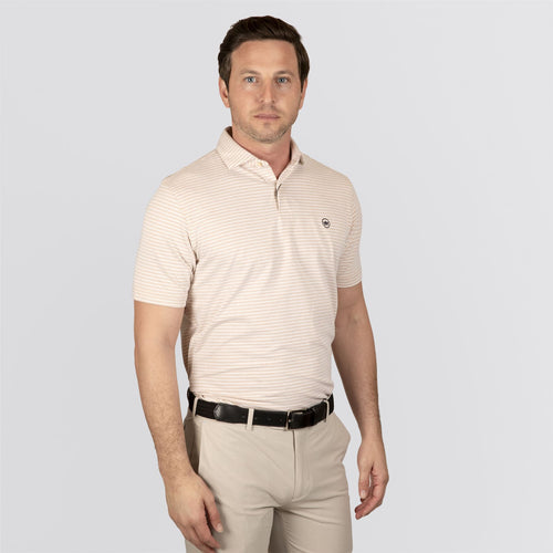Albatross Stripe Cotton-Blend Pique Polo Summer Dunes