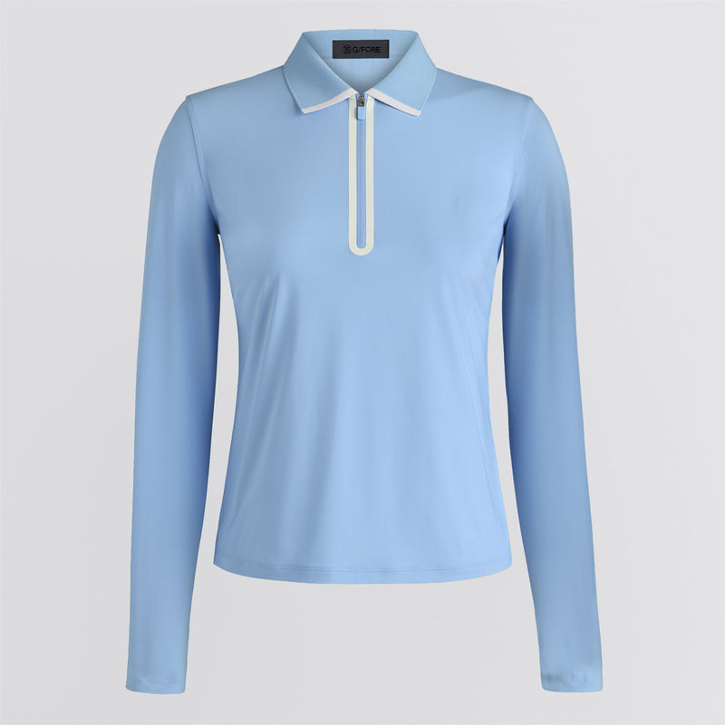 Silky Tech Nylon LS Zip Polo Baja