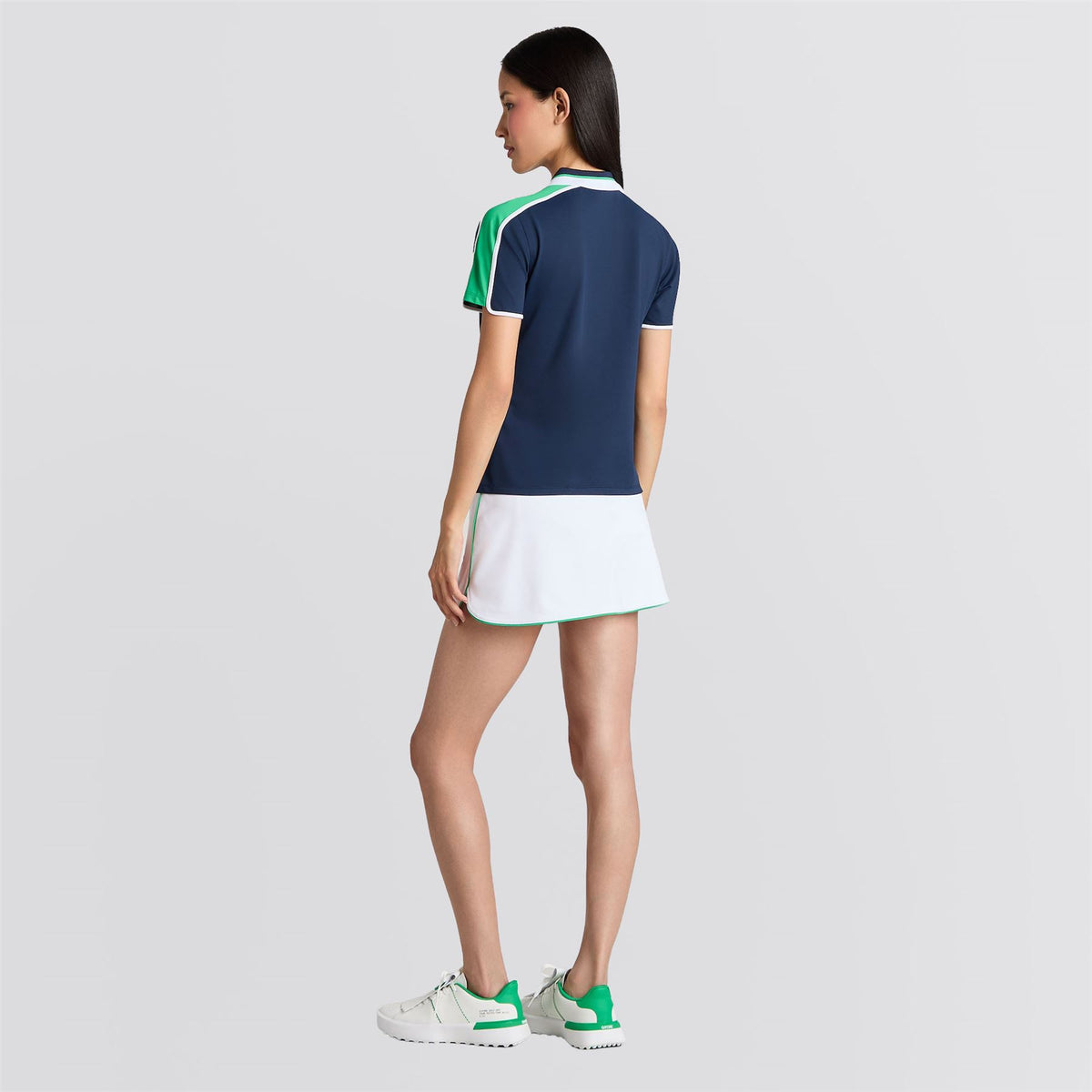 Contrast Sleeve Tech Pique Quarter Zip Polo Twilight