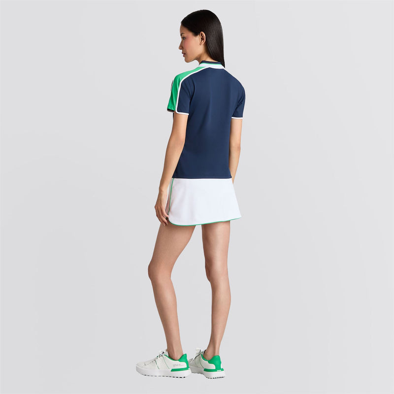 Contrast Sleeve Tech Pique Quarter Zip Polo