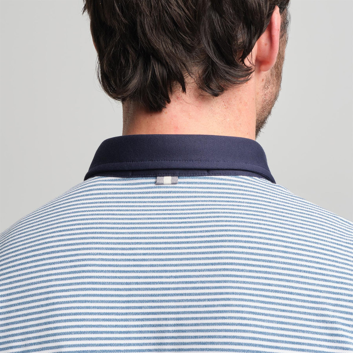 Ford 5 Button Striped Polo Shedd Heather/White