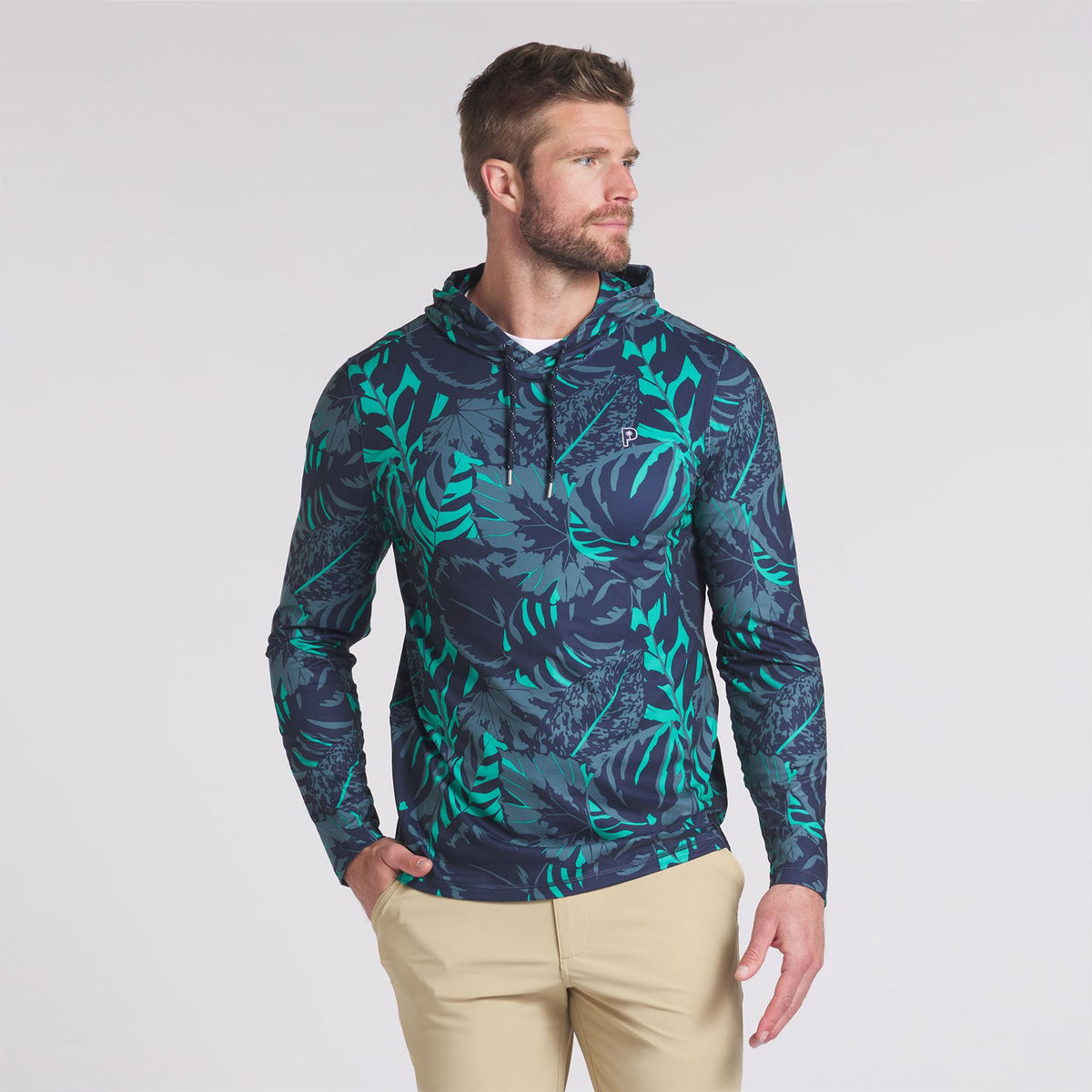 x PTC Palm Glitch Hoodie Deep Navy/Sparkling Green
