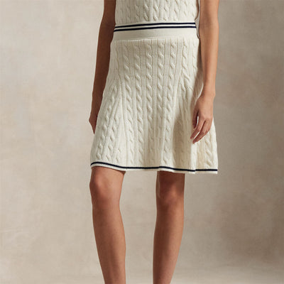 Womens RLX A-Line Cotton Blend Skirt White Splash/Refined Navy
