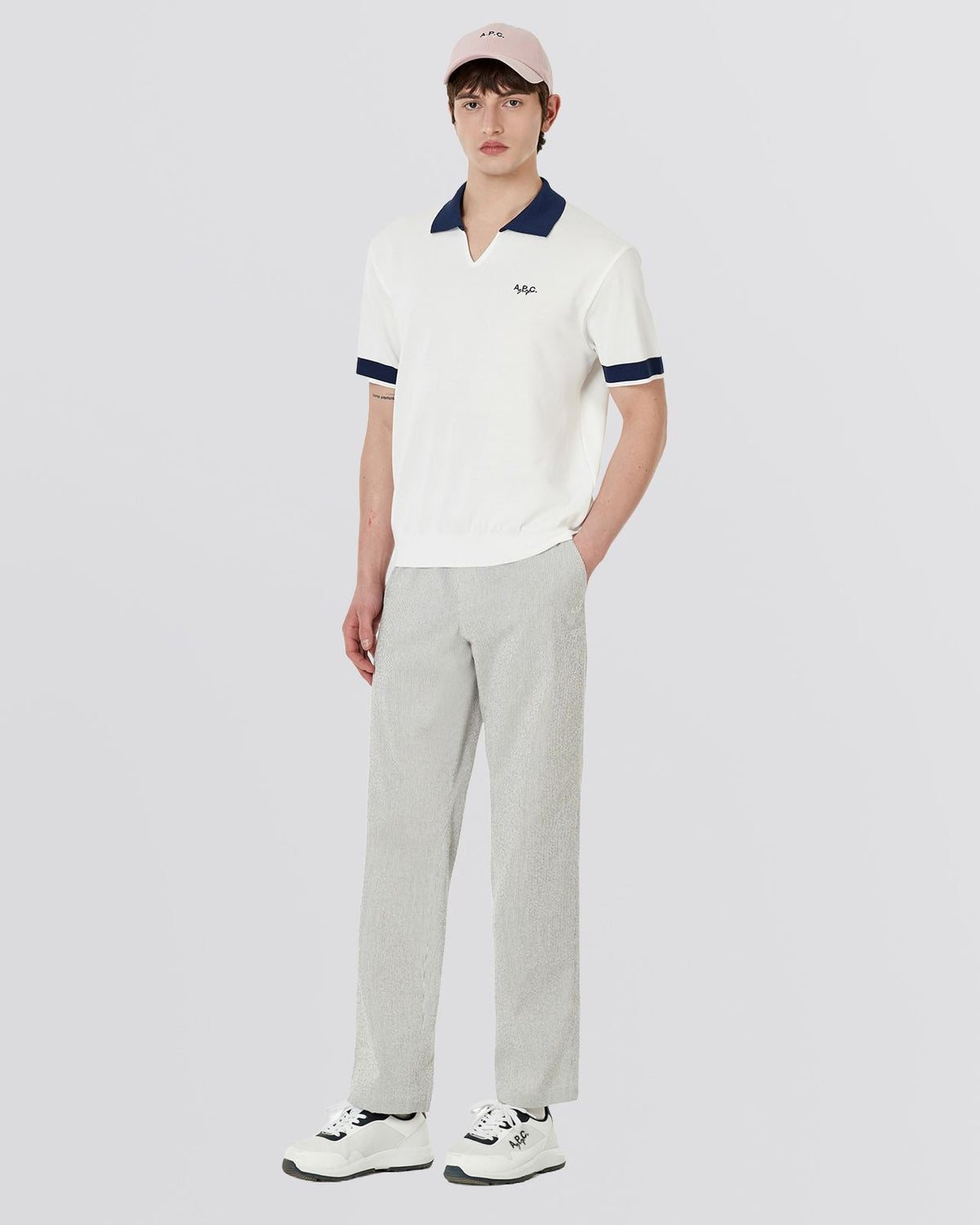 Maryse Knit Sweater Polo Shirt White
