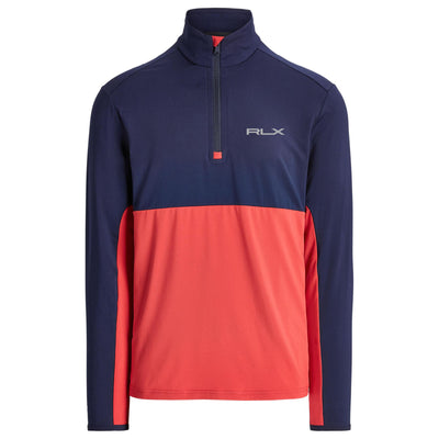Performance Half-Zip Pullover French Navy/Spring Red - SU23