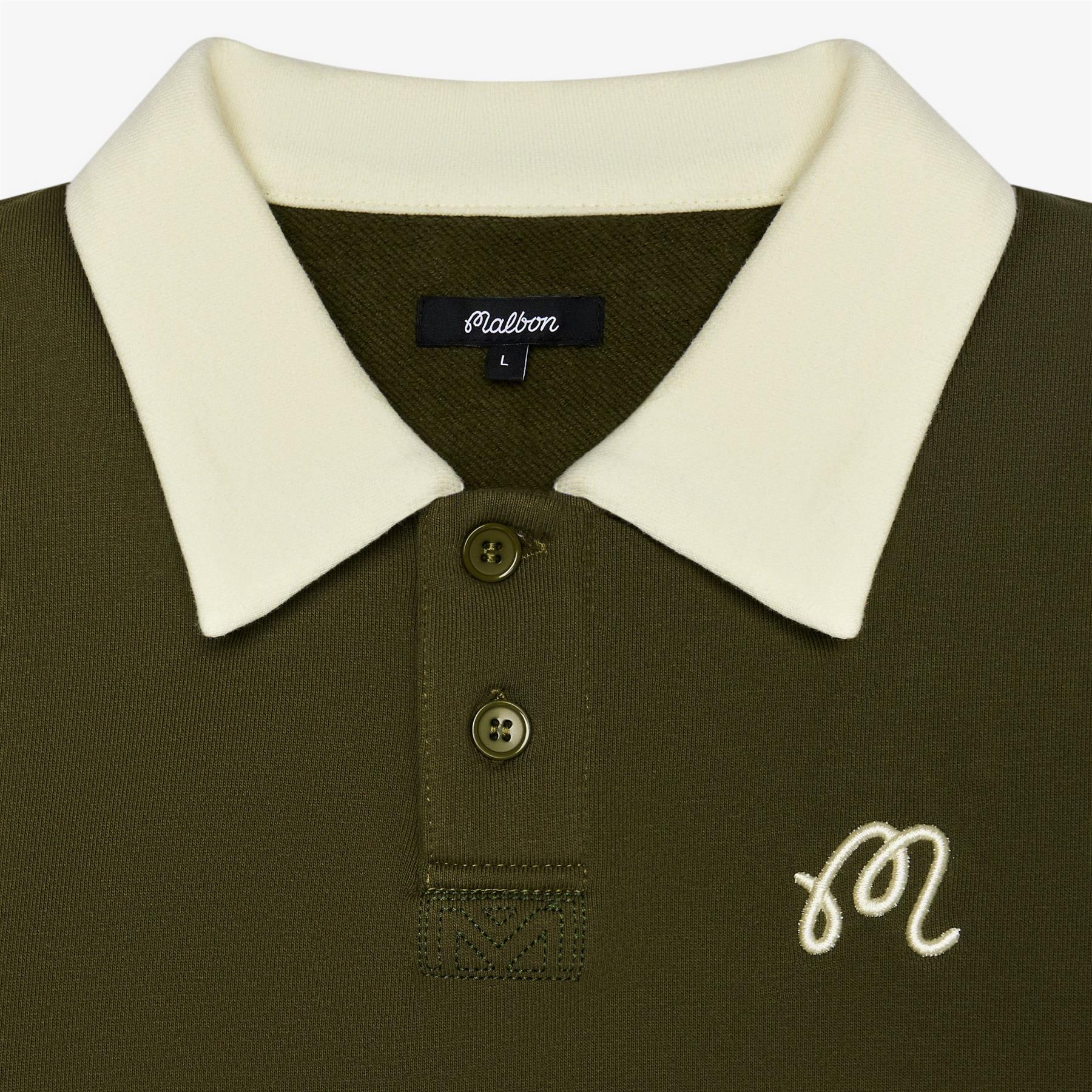 Malbon Golf Artigianale Collared Crewneck Cypress Green