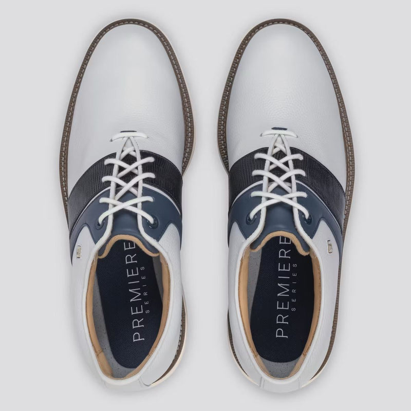 Premiere Series Packard Cleated Laced Golf Shoes White/Navy