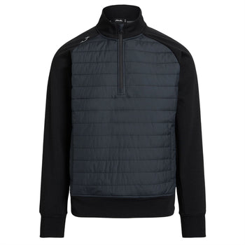 Ralph Lauren Classic Fit Hybrid Half-Zip Pullover Polo Black
