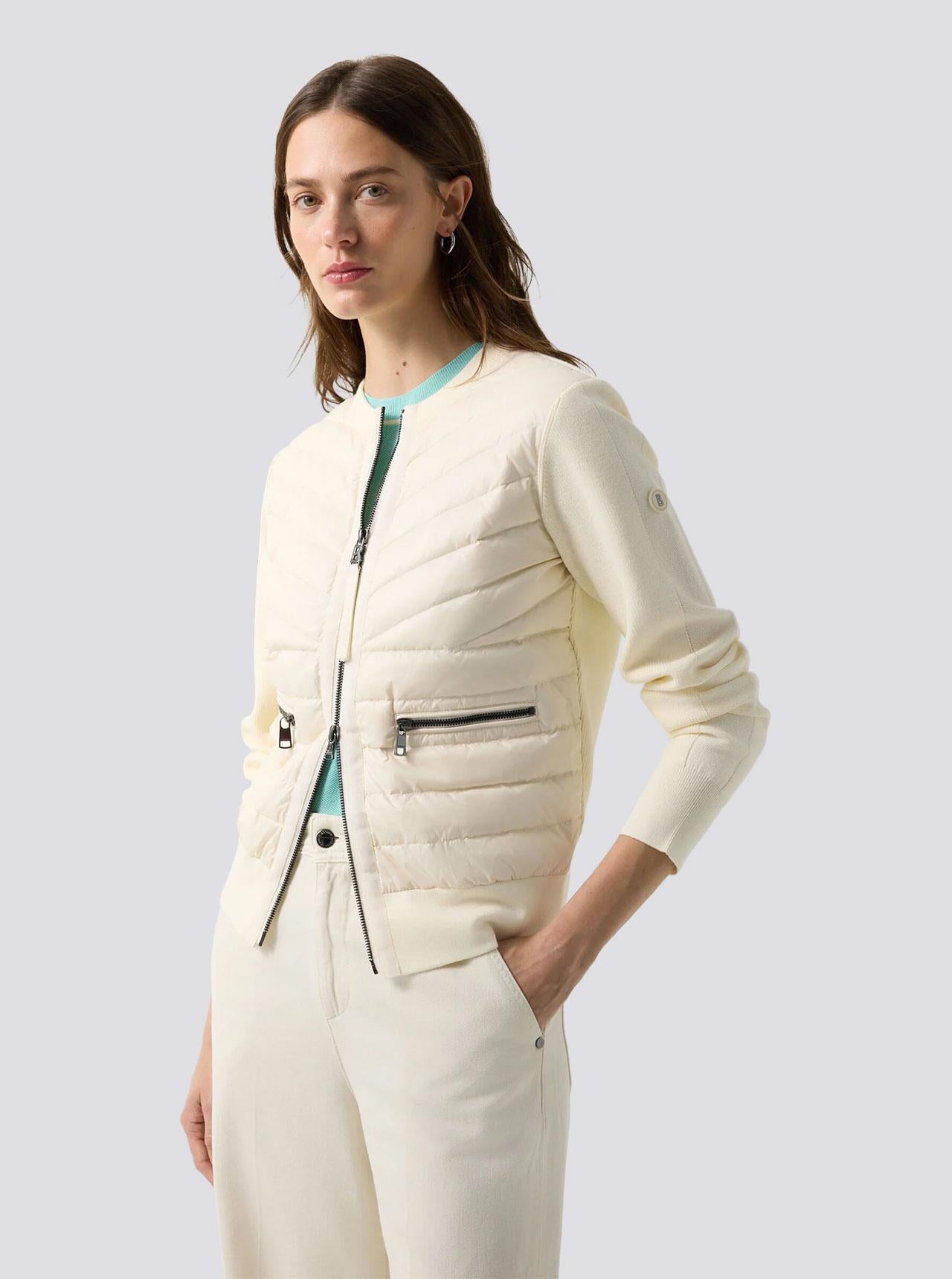 Womens Zilly Hybrid Knit Jacket Eggshell