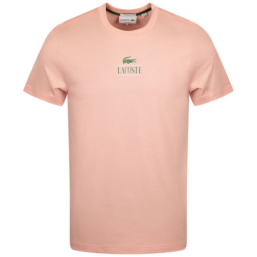 Regular Fit Cotton Jersey Branded T-Shirt Waterlily Pink - SS24