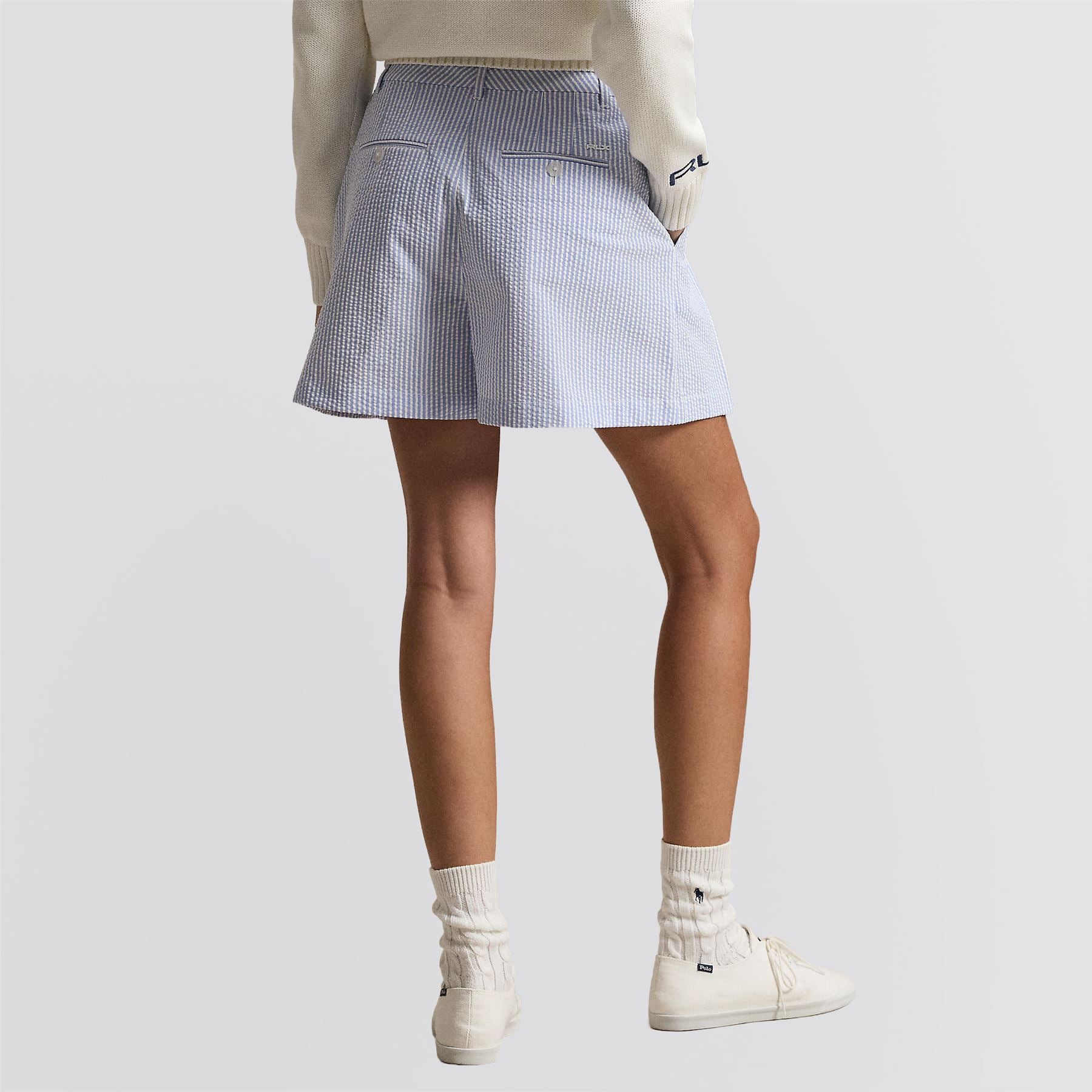 Ralph Lauren RLX Women's Seersucker Pleated Shorts White
