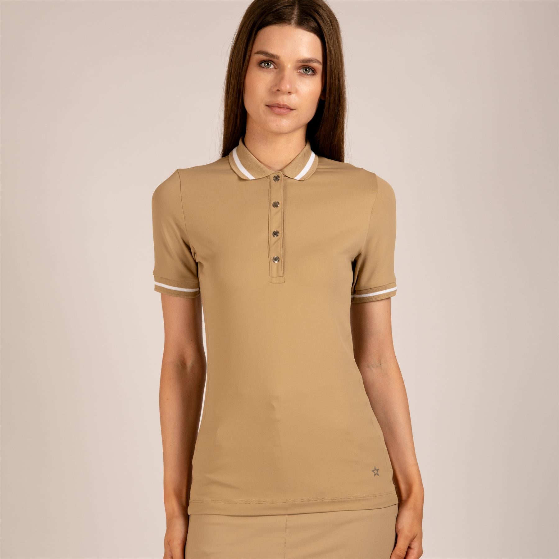 Womens The Mia Polo Khaki