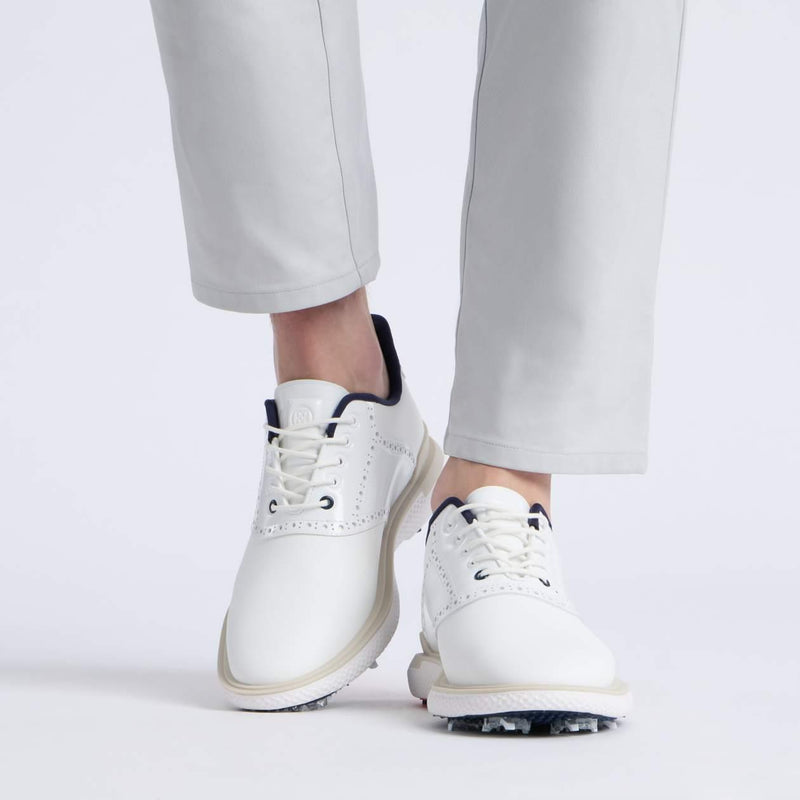 Gallivanter Leather Brogue Golf Shoes Snow/Stone