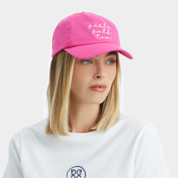 【HI FI FNK】Grace Pink Cap F&P Kids Girls Baseball Cap - Pink Kitty Face, Metal Rings
