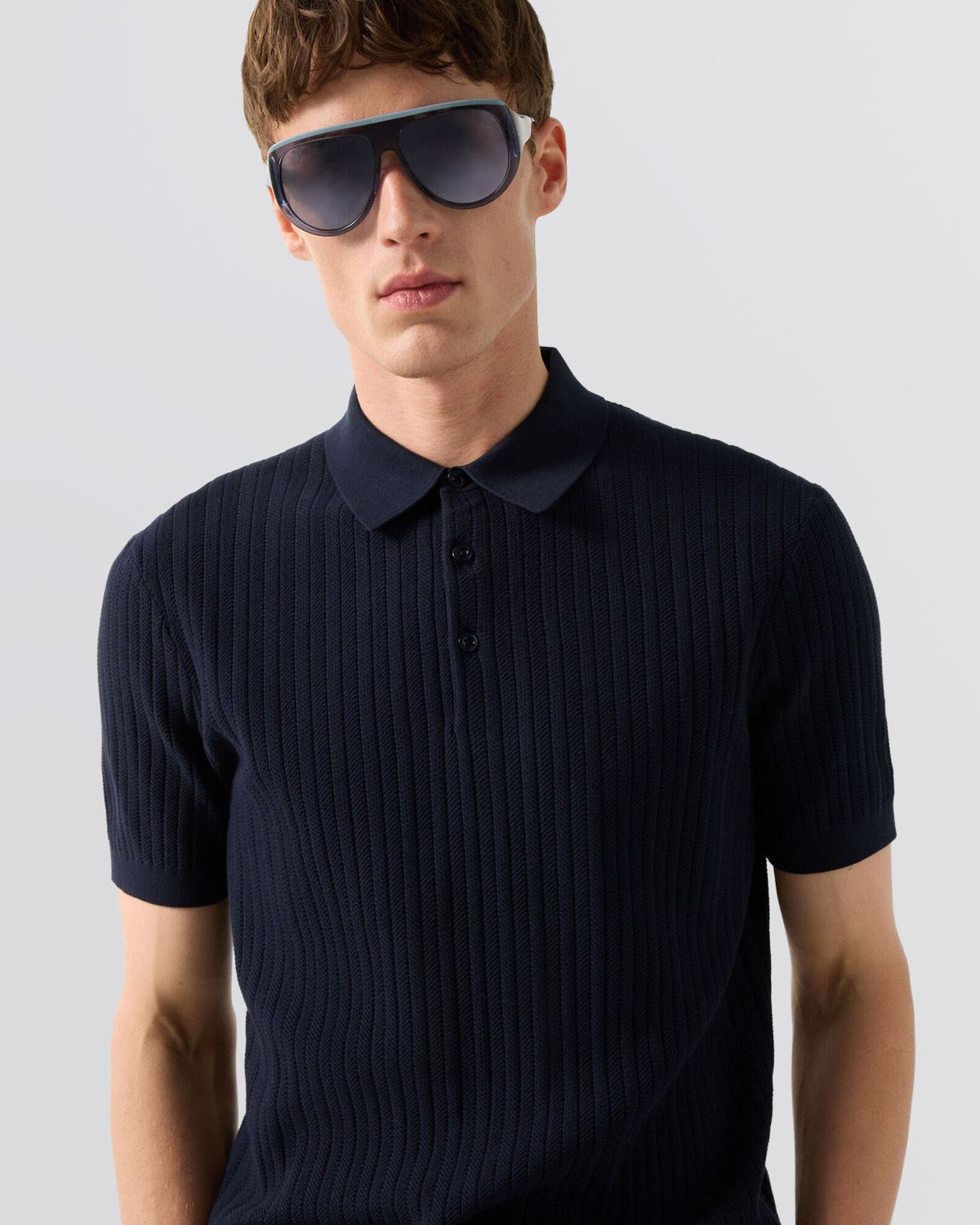 Tobias Knit Polo Navy
