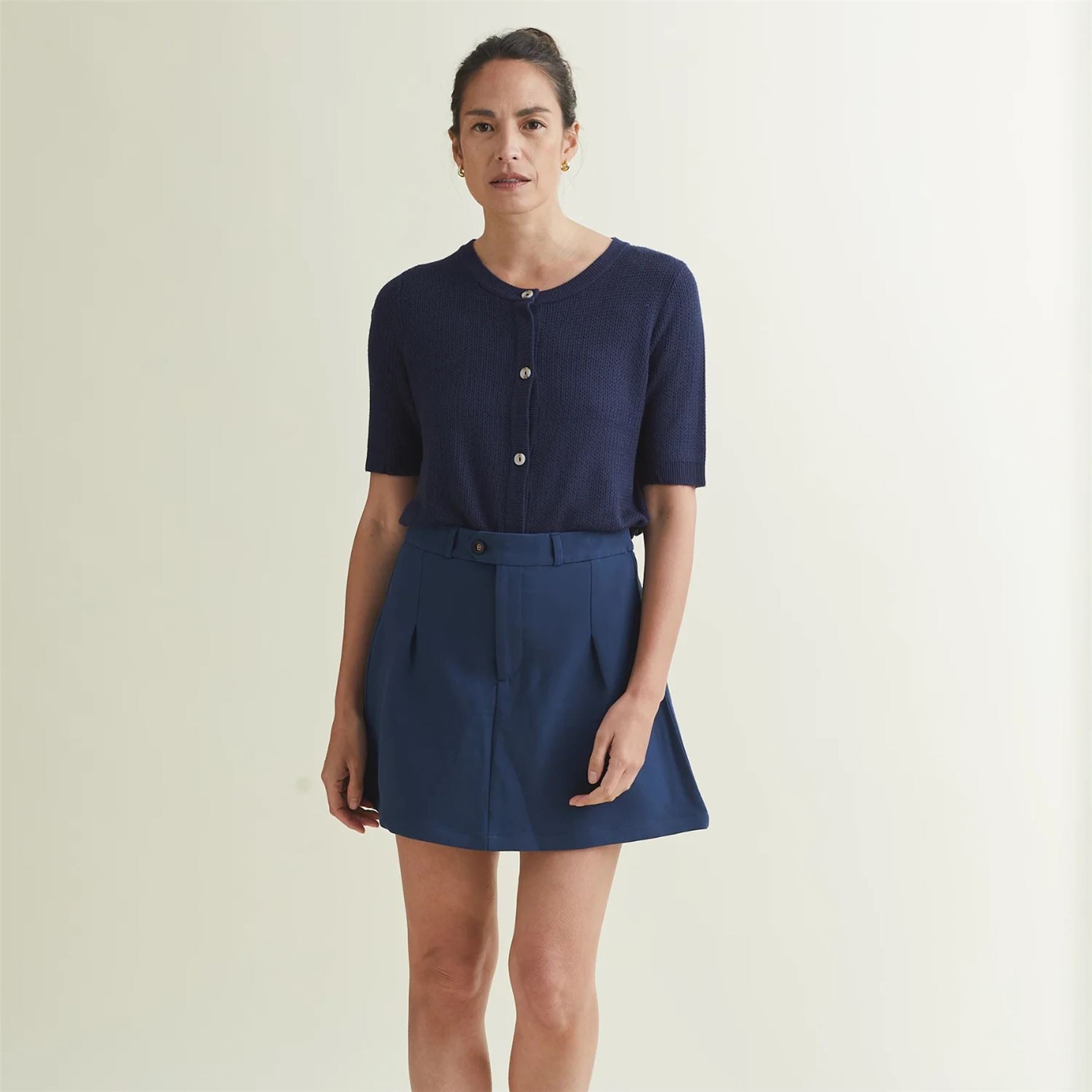 Womens Crochet SS Cardigan Dress Blues