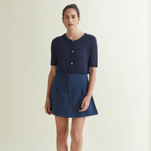 Womens Crochet SS Cardigan Dress Blues