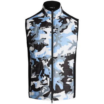 Golf-Camo Hybrid Full Zip Vest Polo Black/Office Blue Driver camo