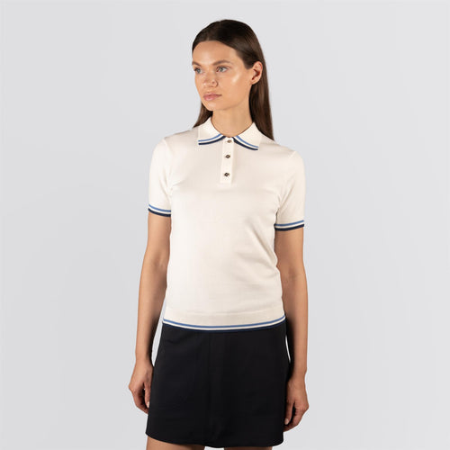 Womens Albatross Polo White/Blue Stripe