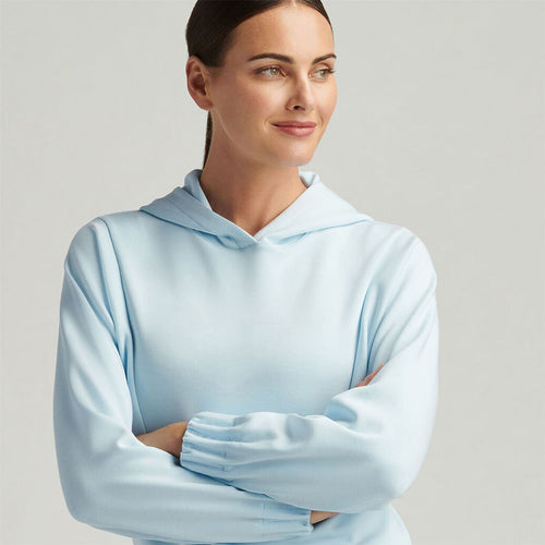 Womens Flora Knit Melange Hoodie Skylight