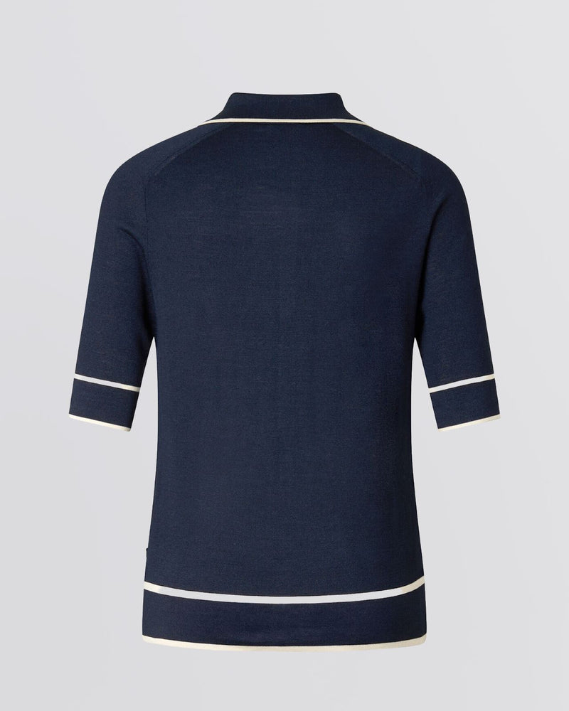 Womens Peaches Knit Shirt Navy