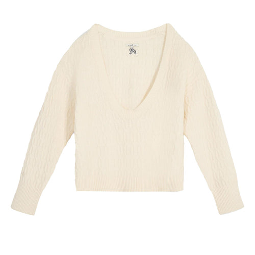 Womens Gabrielle Cableknit Sweater Ivory - AW24