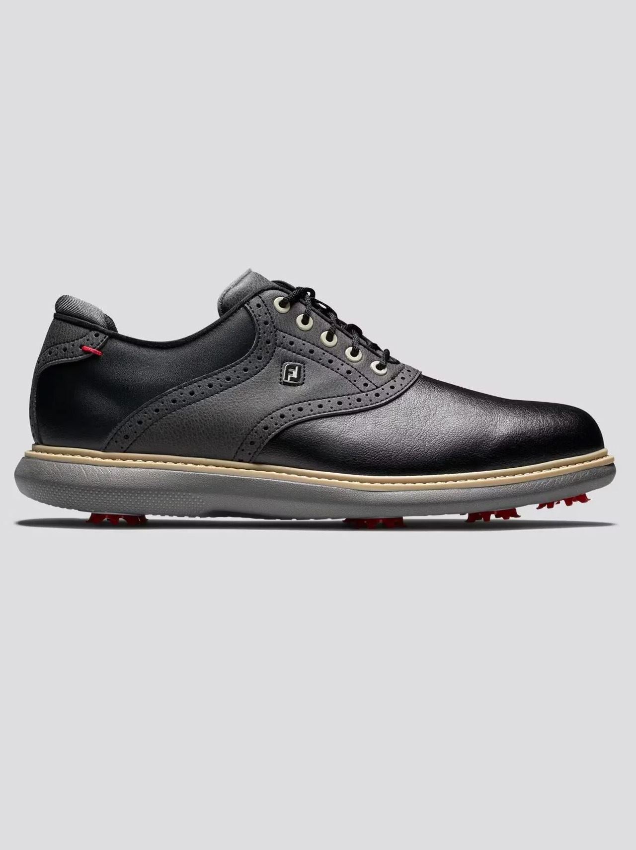 FJ Traditions Saddle Cleated Golf Shoes Black