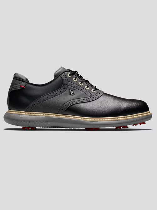 FJ Traditions Saddle Cleated Golf Shoes Black