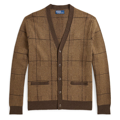 Merino Knit Patterned Cardigan Brown - AW24