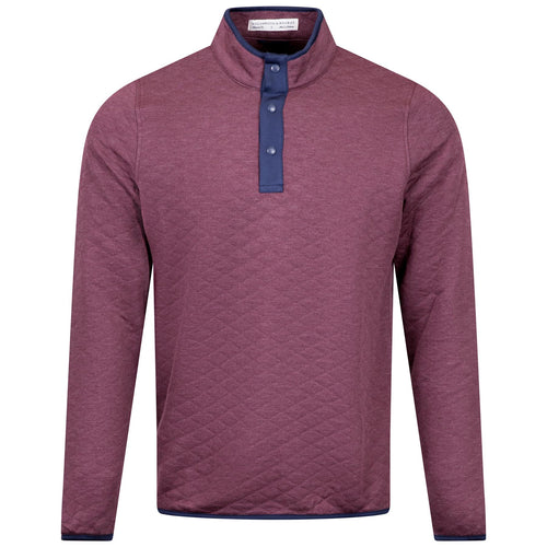 The Sullivan Snap Button Pullover Heathered Dark Claret/Navy - AW24