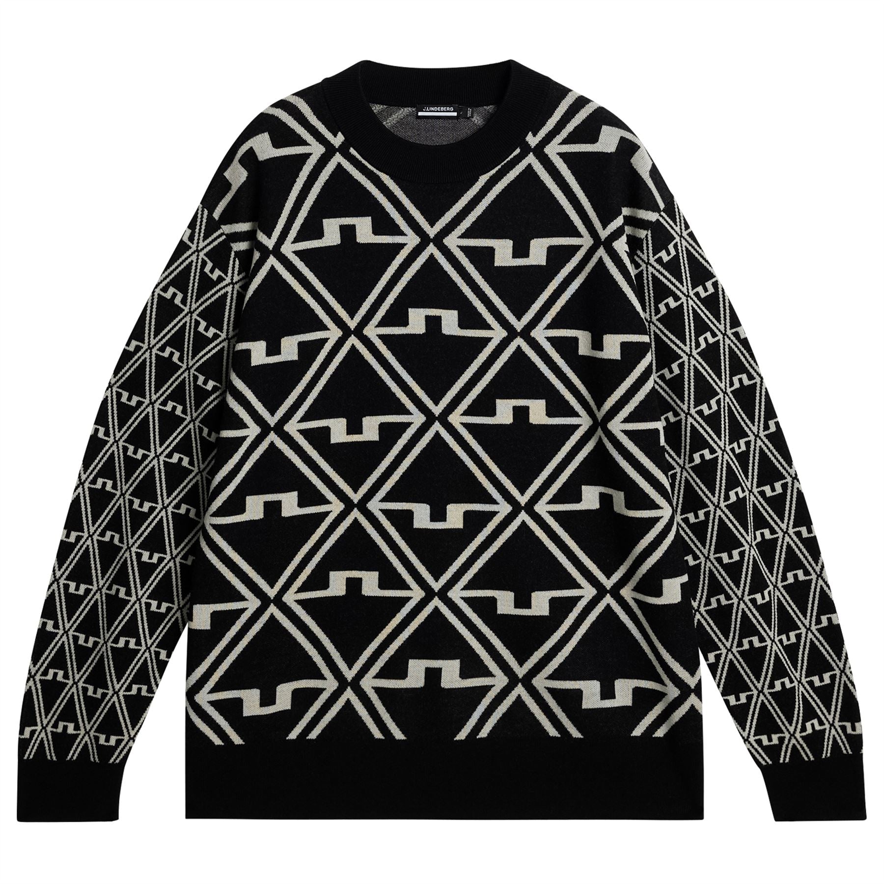 J.Lindeberg Isaac Jacquard Knitted Sweater Black | Knitwear
