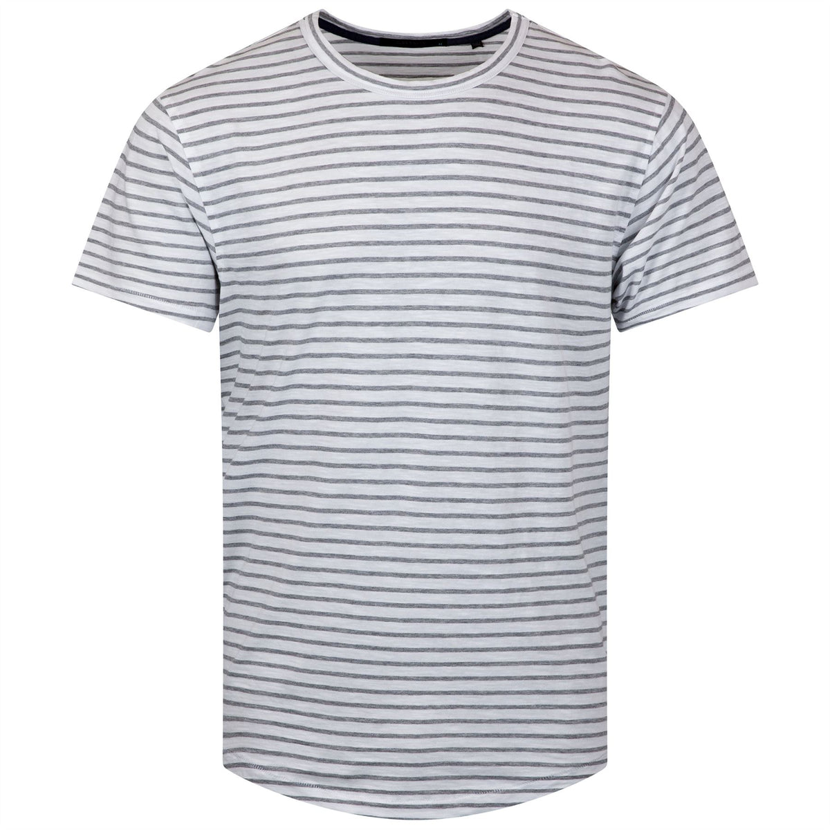 Alpha Slub Striped Tee Light Gray Heather/Arctic
