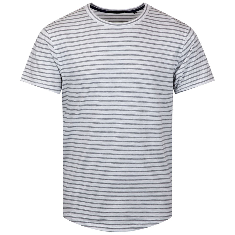 Alpha Slub Striped Tee Light Gray Heather/Arctic