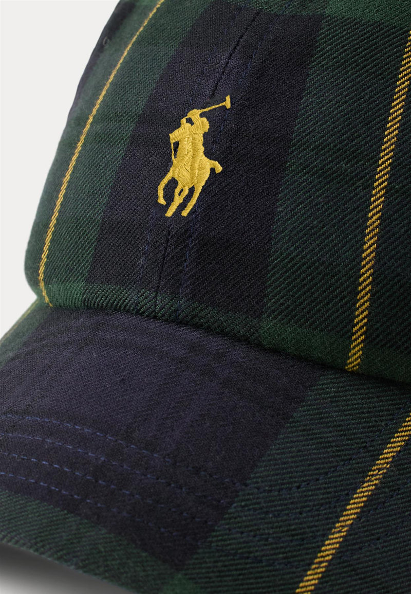 Suede Look Flannel Cap Green Navy Multi