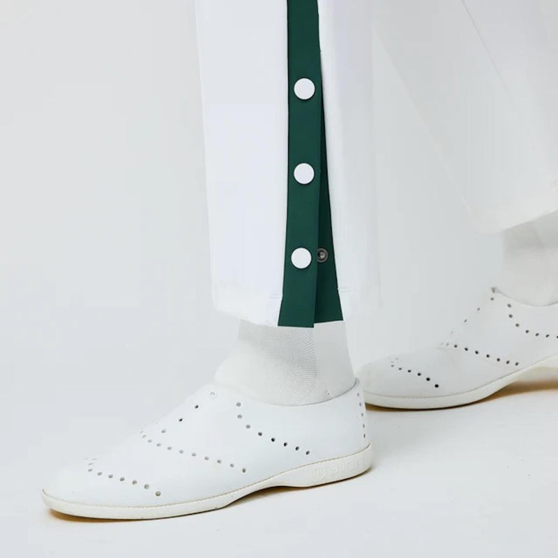 Womens Striped Sport Pants White/Pine Green
