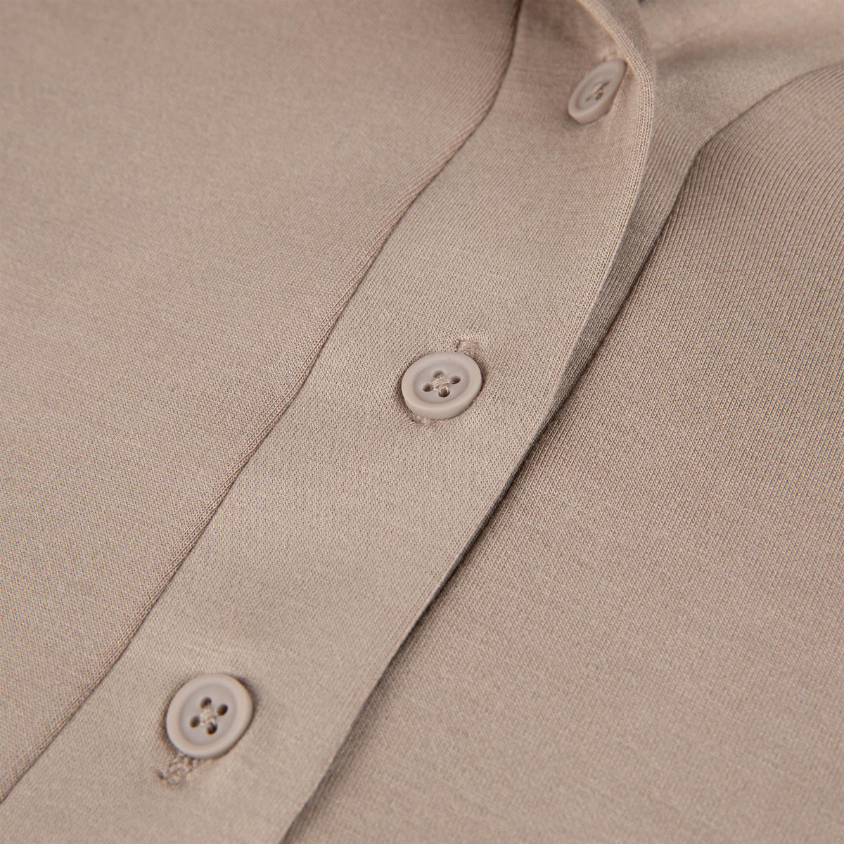 Womens Polo V-Neck Top Cobblestone