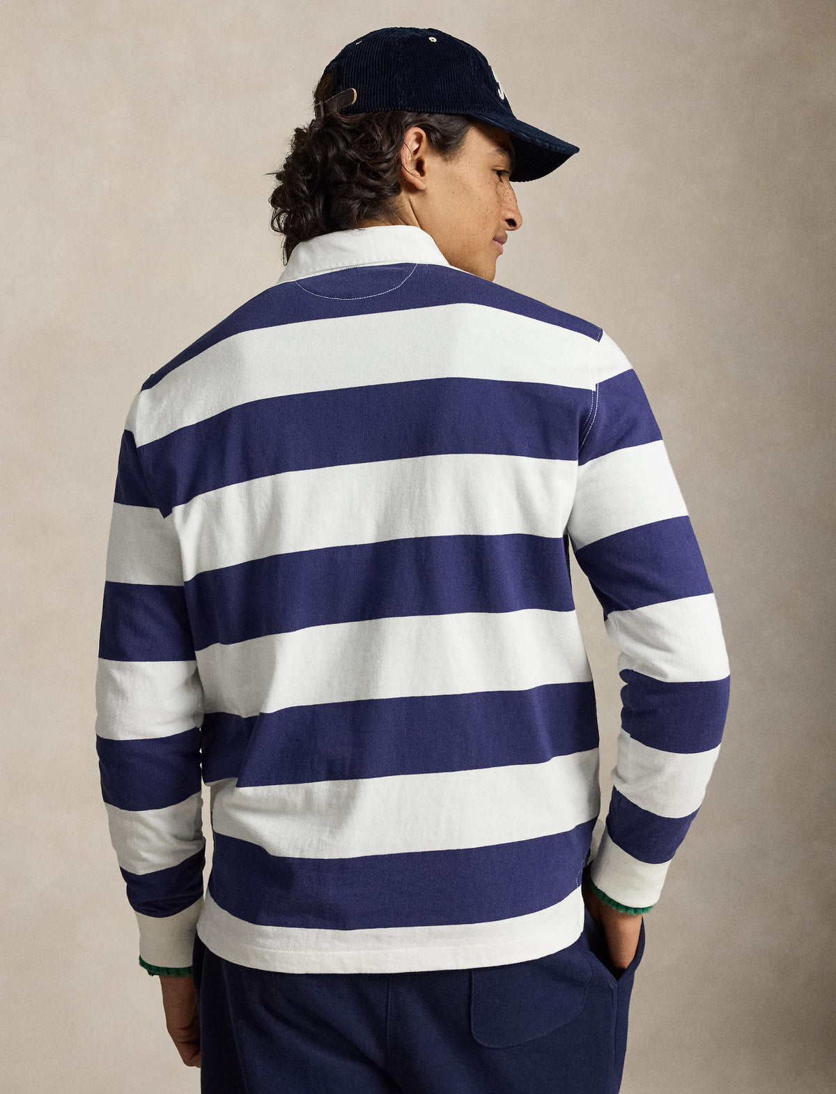 Yarn Dyed Rustic Utility Long Sleeve Knit Shirt Trphy Crm/Bthus Nvy