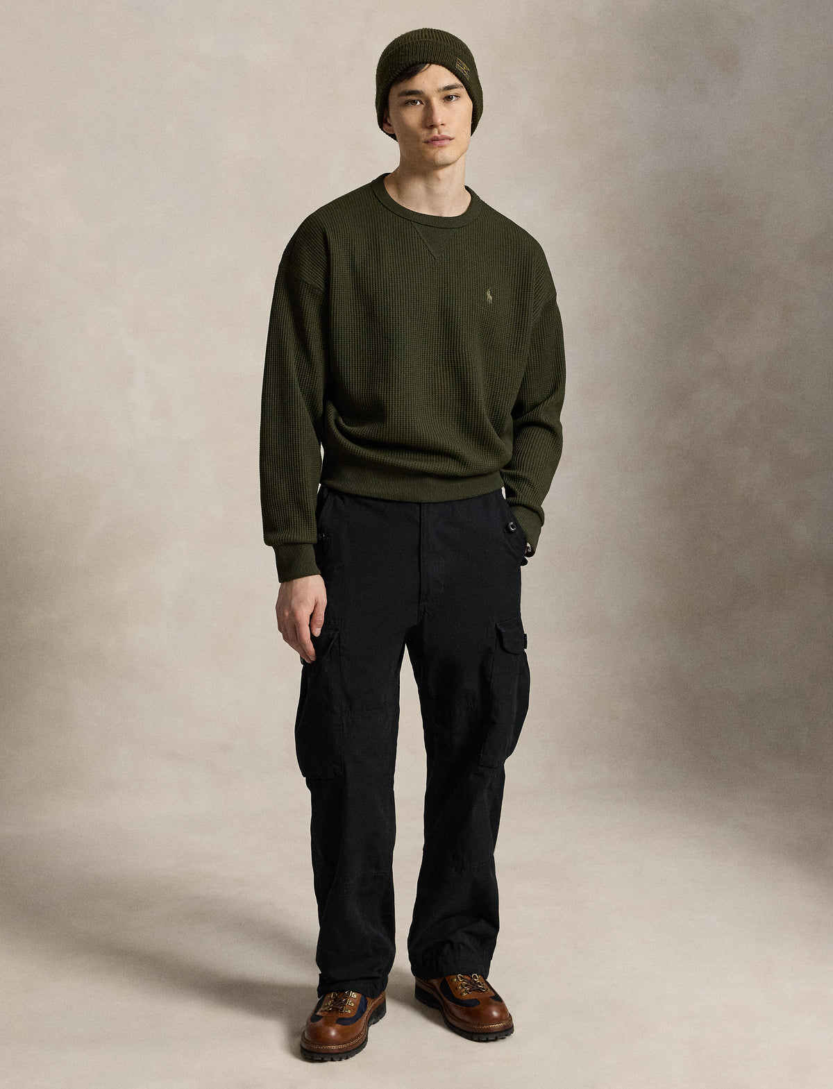 Waffle Fleece Back Sweatshirt Company Olive
