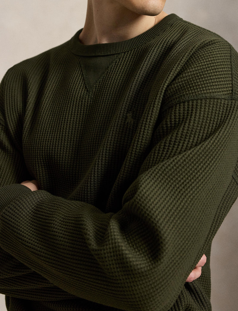 Waffle Fleece Back Sweatshirt Company Olive