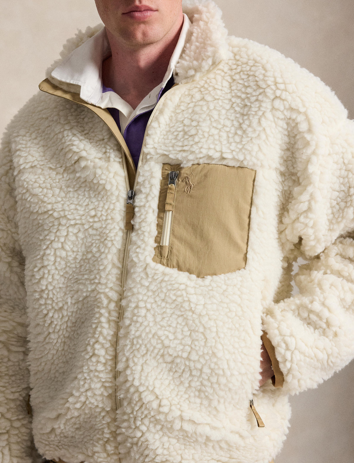 Shaggy High Pile Pullover Clubhouse Cream