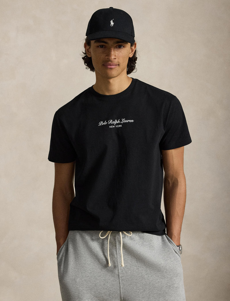 Lightweight Jersey T Shirt Polo Black