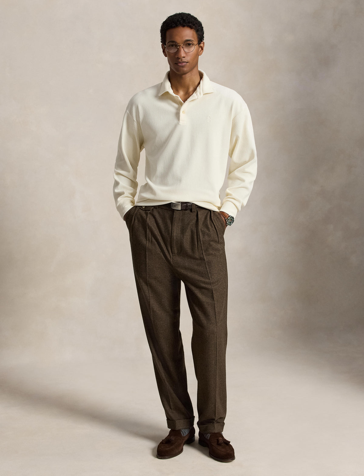 Knit Corduroy Polo Clubhouse Cream