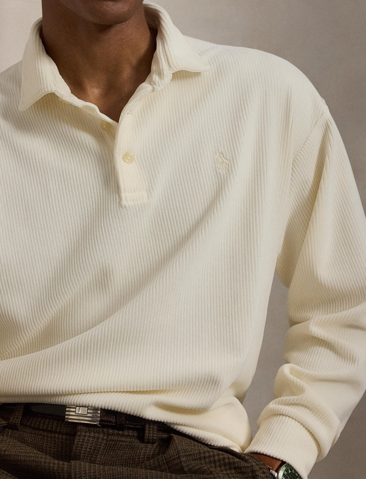 Knit Corduroy Polo Clubhouse Cream