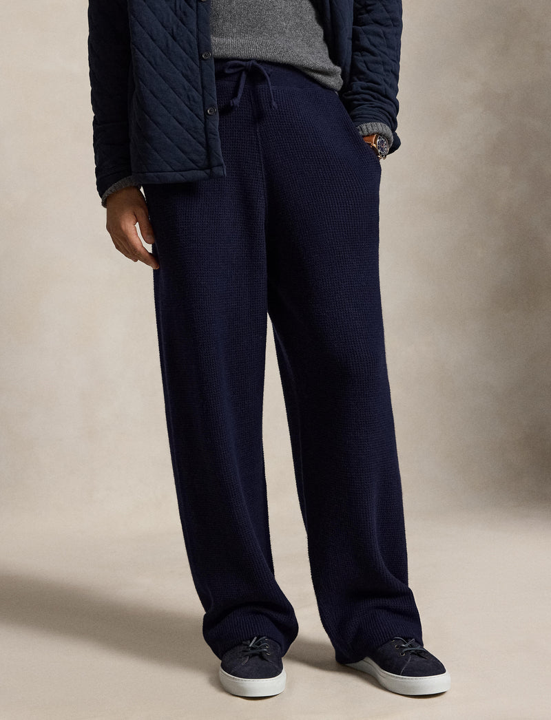 Wool Cotton Sweater Pants Hunter Navy