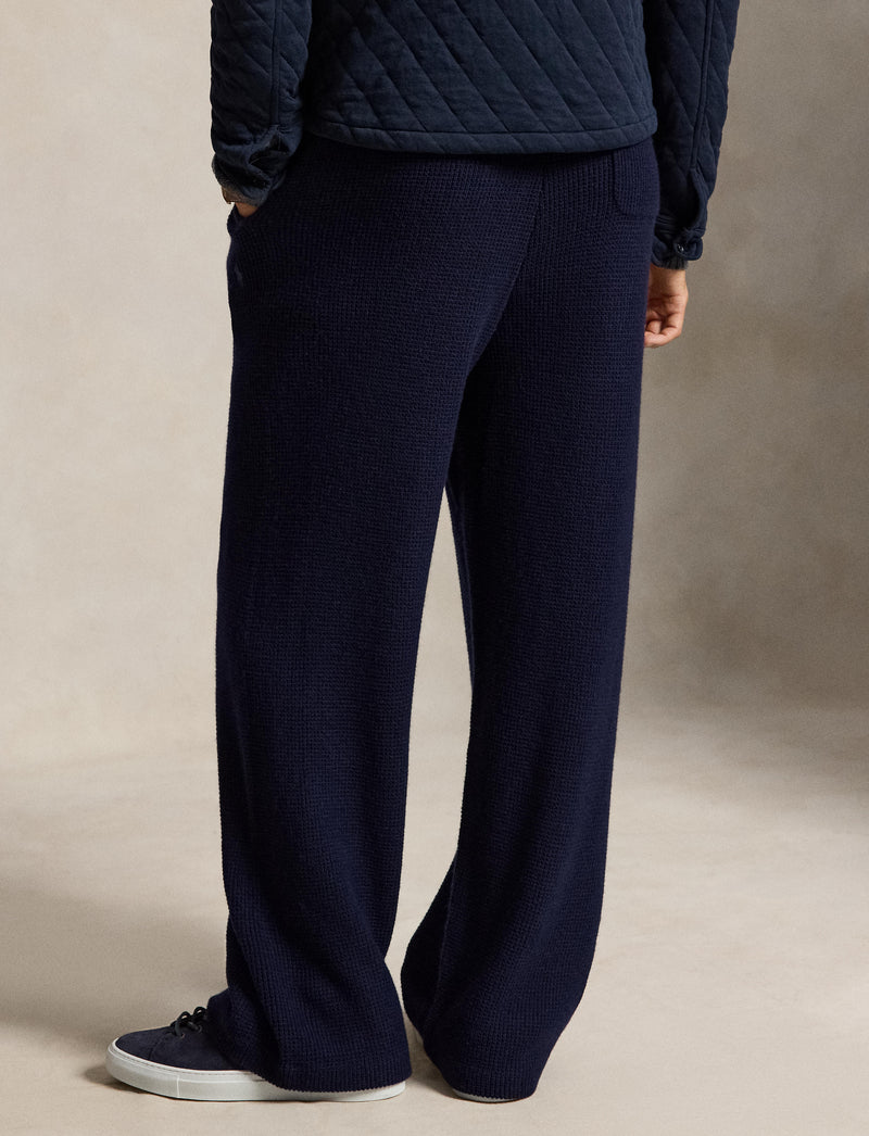 Wool Cotton Sweater Pants Hunter Navy