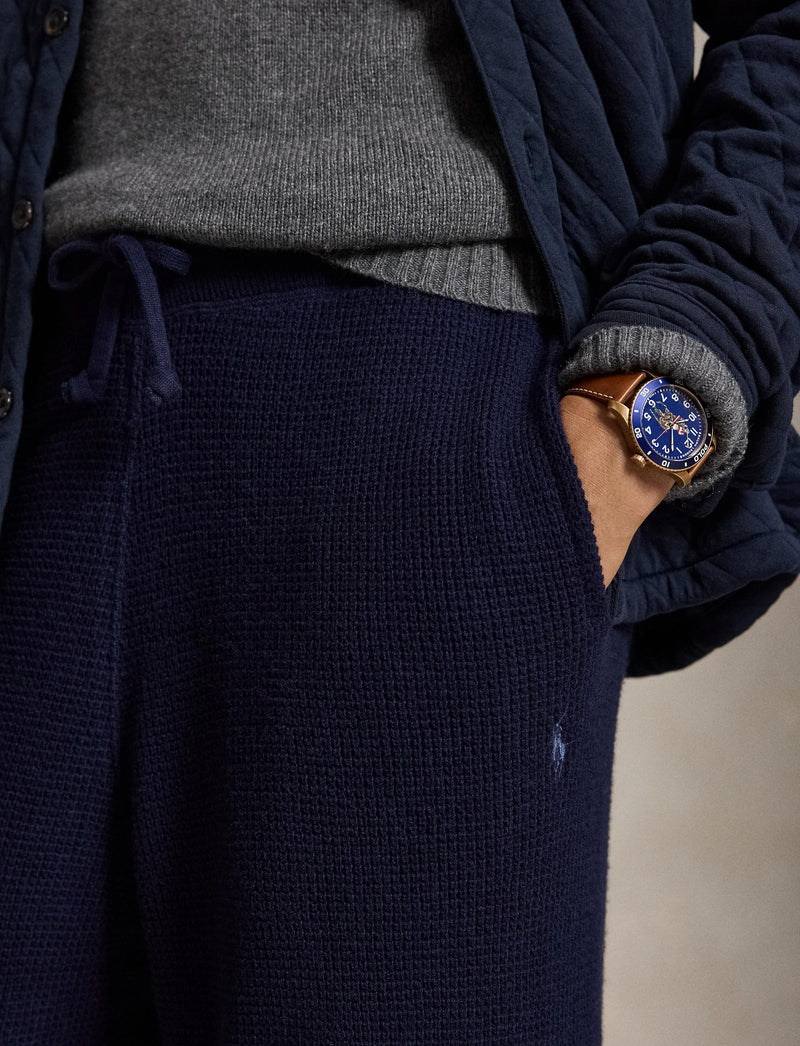 Wool Cotton Sweater Pants Hunter Navy